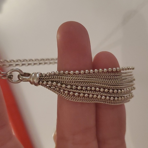 Sterling silver tassel necklace - Picture 2 of 3